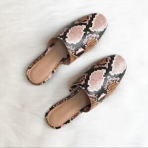 Madewell Cory Mule Flats Snake Print 6.5